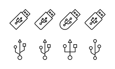 Usb icon vector for web and mobile app. Flash disk sign and symbol. flash drive sign.