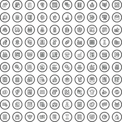 100 credit icons set. Outline illustration of 100 credit icons vector set isolated on white background