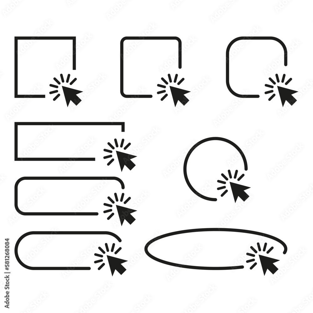 Poster flat mouse arrow geometric shapes. computer mouse. vector illustration.