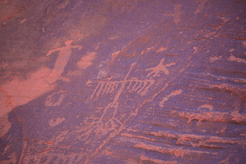 Ancient Native American Petroglyphs in Valley of Fire Nevada