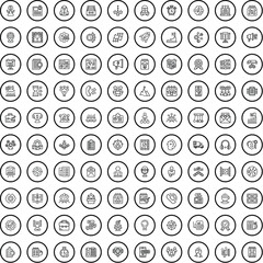 100 development icons set. Outline illustration of 100 development icons vector set isolated on white background