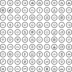 100 disaster icons set. Outline illustration of 100 disaster icons vector set isolated on white background