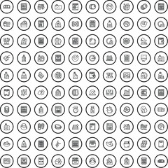 100 dish icons set. Outline illustration of 100 dish icons vector set isolated on white background