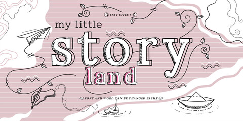 Playful Pink Text Effect - Bring Your Story to Life with "My Little Story Land"