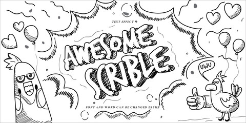 Unique Scribble Typography: Awesome