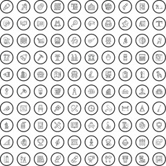 100 drawing icons set. Outline illustration of 100 drawing icons vector set isolated on white background