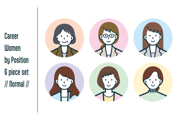 ノーマルな役職ごとのキャリアウーマンの6点セットno.1