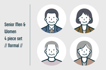 ノーマルなシニア男女の4点セットno.1