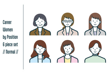 ノーマルな役職ごとのキャリアウーマンの6点セットno.1