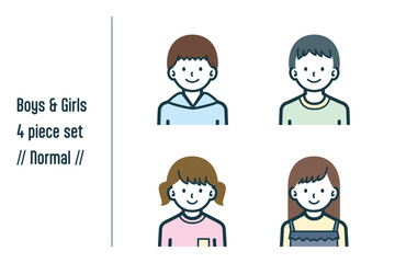 ノーマルな男の子＆女の子の4点セットno.1