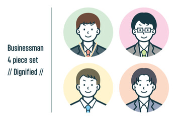 凛々しいビジネスマンの4点セットno.1