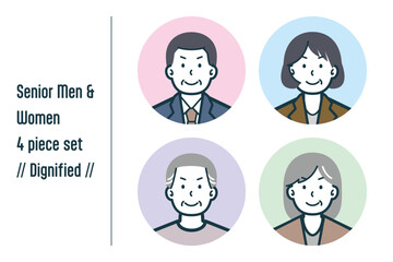 凛々しいシニア男女の4点セットno.1