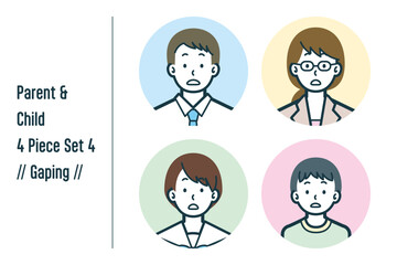 キョトンとした親子の4点セットno.4