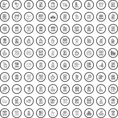 100 drink icons set. Outline illustration of 100 drink icons vector set isolated on white background