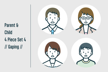 キョトンとした親子の4点セットno.4