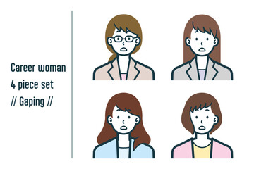 キョトンとしたキャリアウーマンの4点セットno.1