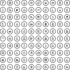 100 drink icons set. Outline illustration of 100 drink icons vector set isolated on white background
