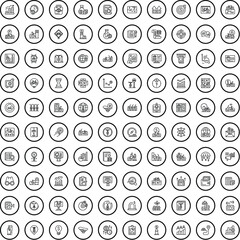 100 economy icons set. Outline illustration of 100 economy icons vector set isolated on white background