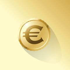 European Union Euro Currency gold coin symbol