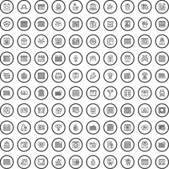 100 event icons set. Outline illustration of 100 event icons vector set isolated on white background