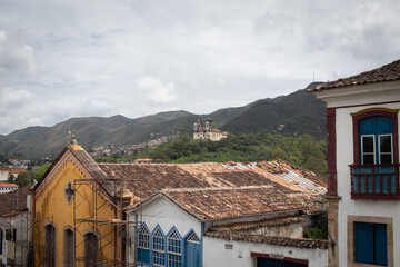 São Francisco de Paula Church in the distance, historic town of Ouro Preto, Minas Gerais, Brazil - Igreja São Francisco de Paula ao longe, cidade histórica de Ouro Preto, MG, Brasil