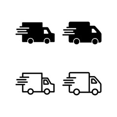 Delivery truck icon vector illustration. Delivery truck sign and symbol. Shipping fast delivery icon