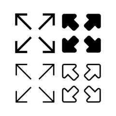 Fullscreen Icon vector illustration. Expand to full screen sign and symbol. Arrows symbol