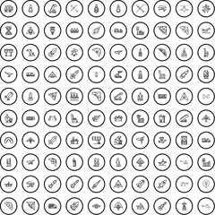 100 fly icons set. Outline illustration of 100 fly icons vector set isolated on white background