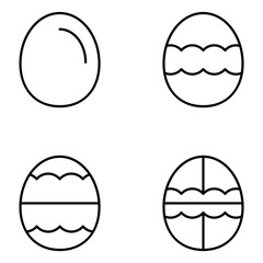 Easter Egg Vector Line Icons