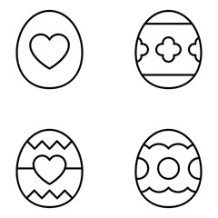 Easter Egg Vector Line Icons