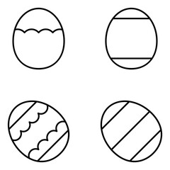 Fototapeta premium Easter Egg Vector Line Icons