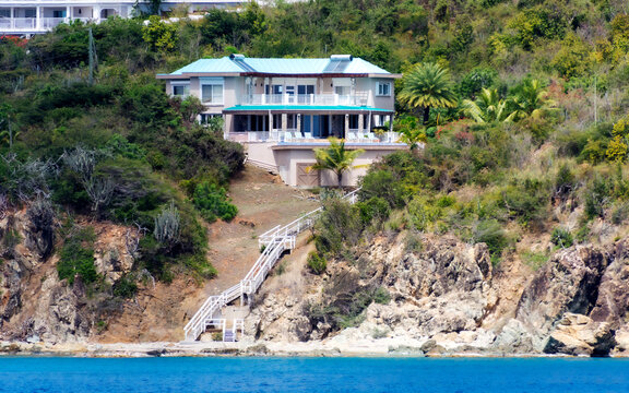 house  with beach access and an ocean view on St. Thomas, USVI