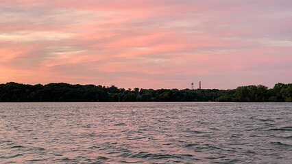 colorful sunset over the lake