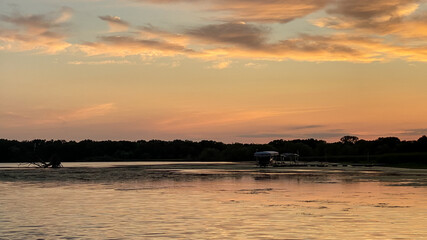 colorful sunset over the lake