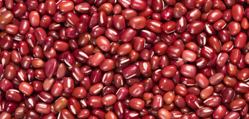 Raw red bean or azuki beans seeds texture background