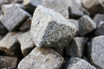 cobble paving stone granite background. Softcolored abstract pattern