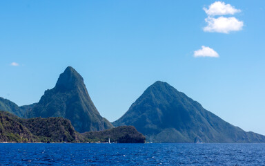 the Pitons on the island of St. Lucia