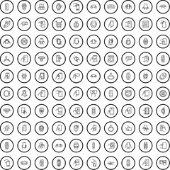 100 gadget icons set. Outline illustration of 100 gadget icons vector set isolated on white background