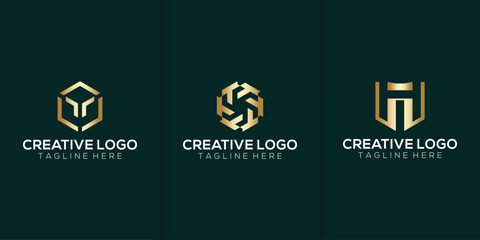 abstract symbol collection of letter T. logo design template
