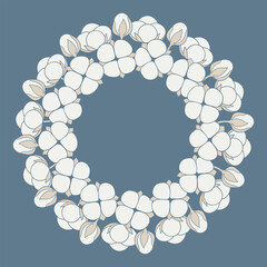 Cotton wreath vector