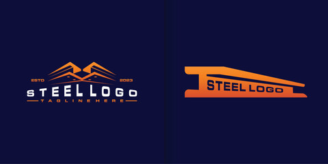 Steel, metal, iron logo illustration vector collection perfect for your business company