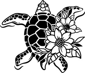 vector turtle, turtle design, turtle logo, turtle line art, turtle silhouette, the turtle with flowers vector