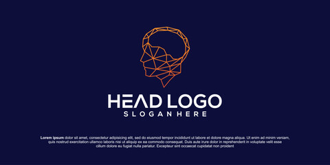 Human Head Virtual Icon Logo Design Elements collection