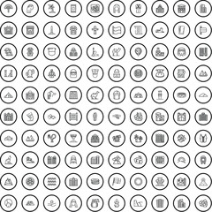 100 history icons set. Outline illustration of 100 history icons vector set isolated on white background
