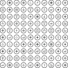 100 holiday icons set. Outline illustration of 100 holiday icons vector set isolated on white background