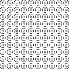 100 hygiene icons set. Outline illustration of 100 hygiene icons vector set isolated on white background