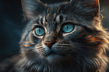 close up of a cat created with Generative AI technology