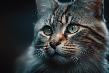 Fototapeta premium close up of a cat created with Generative AI technology