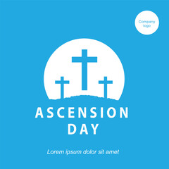 Fototapeta premium Ascension Day with a simple design in light blue