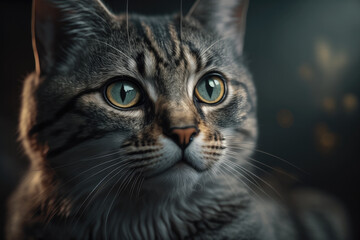 Obraz premium close up of a cat created with Generative AI technology
